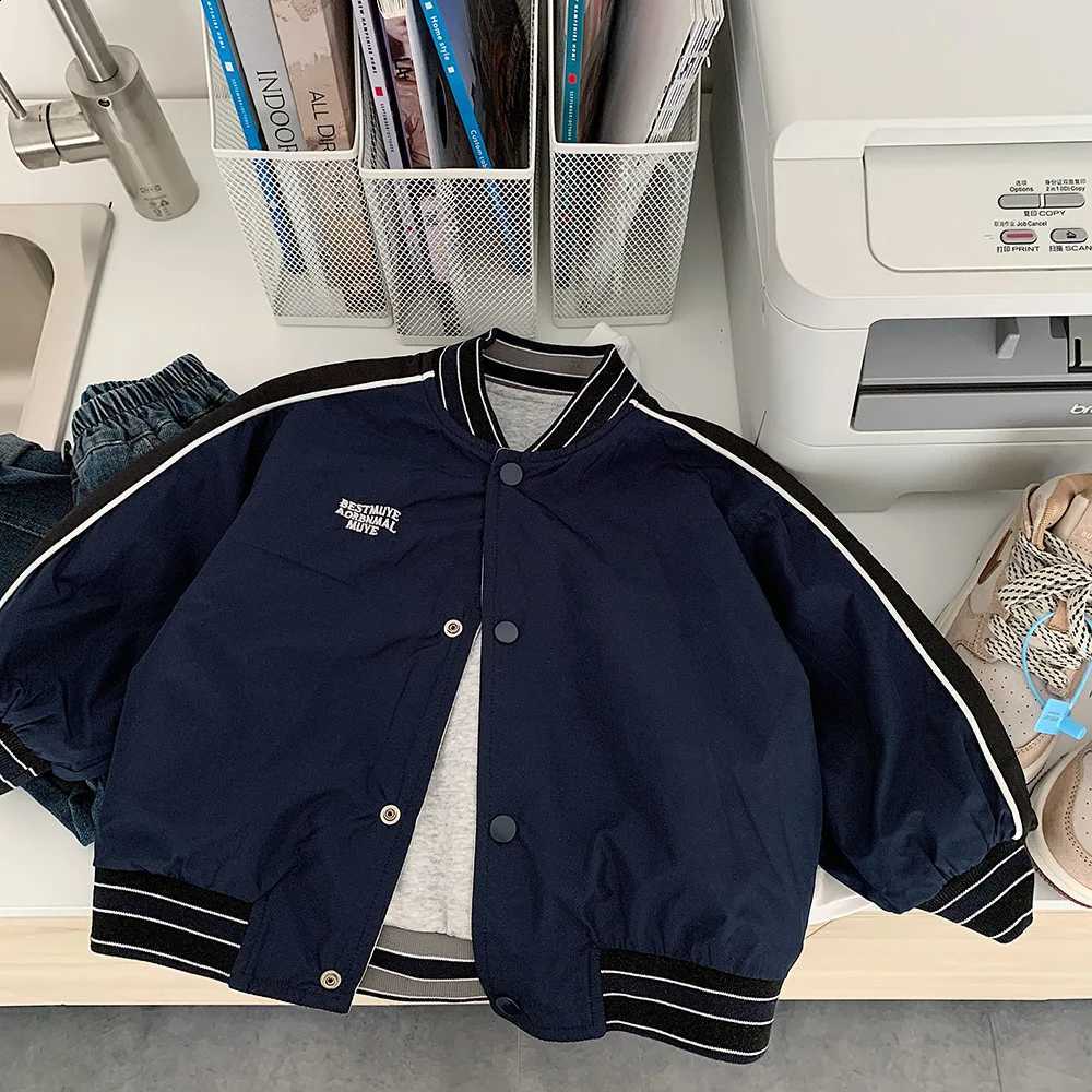 Autumn Baby Spring and Boys Preppy Single-Breasted Reversible Varsity Jackets School Kids Track Coat Children Outfit Tops 1-14YrT260916