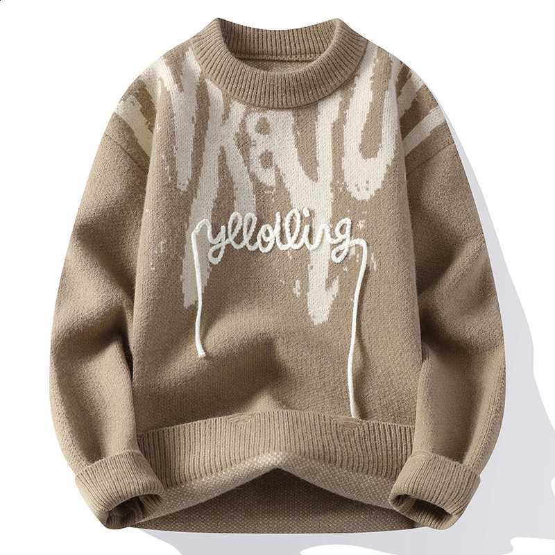 Sweater End Knitted 2024 High Cashmere Sweater Men Korean Harajuku Mens Christmas Jumper Thick Warm Pullover Sweaters ManW260915