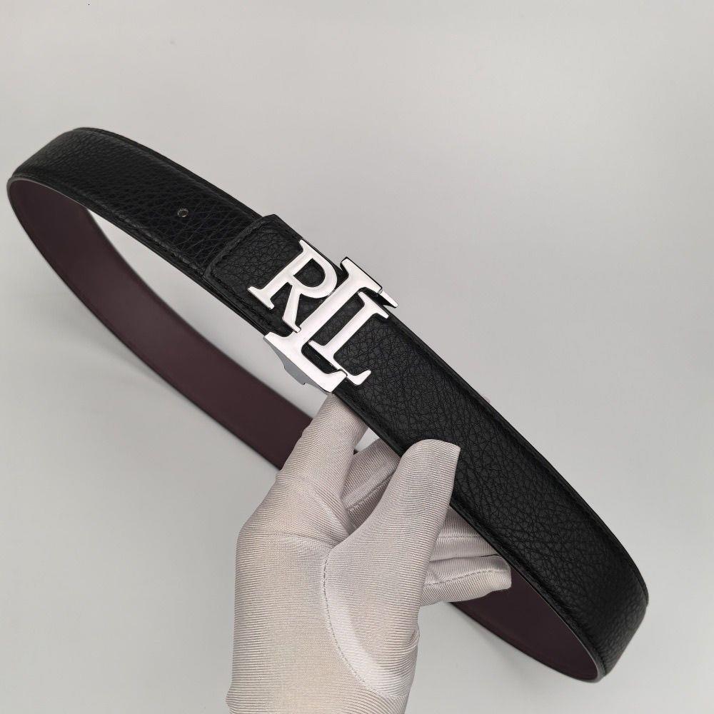 New Men's Genuine Leather Letter Versatile Simple Smooth Fashion Casual Business Jeans Waist Belt