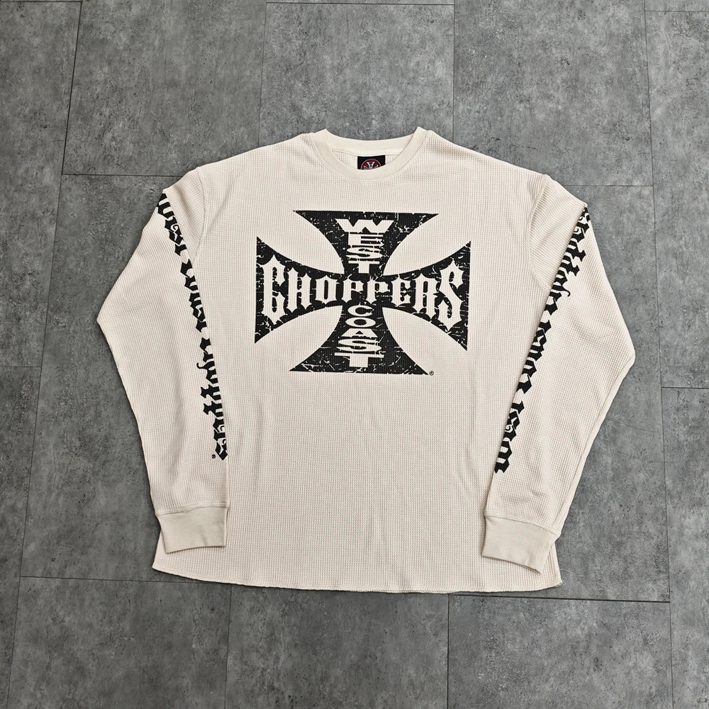 Yao Fashion Waffle Fabric Loose Long Sleeve Tops Sanskrit Streetwear Y2k Casual Oversize Vintage Retro Men T Shirt For Men 260916
