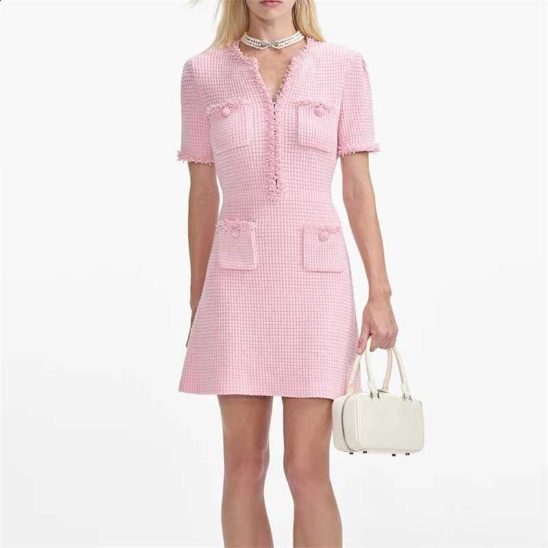new Y2K Spring/summer high quality wool blend knit skirt Fashion commute front pocket fashion workwear knee length A-line skirt C260917