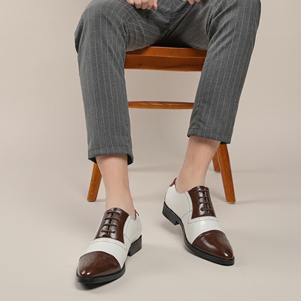 Big size Block business men's shoes, color blocking, personalized pointed hairstyle, designer leather shoes, men's wedding groom's sh