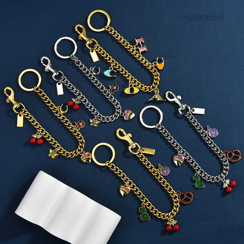 Charm Keychain Designer Bag Luxury Car Golden Key Buckle Ladies Classic Lock Love Strawberry Key Chains Letters With Diamonds Designer Fashionable A