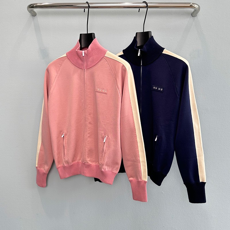 Color Block Track Jacket Luxury Women Stand Collar Raglan Sleeve Retro Coats Autumn Winter Campus Daily Workout Core Chic Overcoat