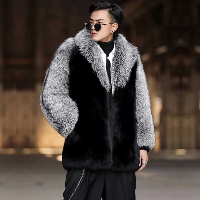 Faux Winter New Fur Men's Coat Mink Coat Slim Leisure Medium Long Trench Coat Thicken Men's Overcoat Mens Clothing 2026W260915