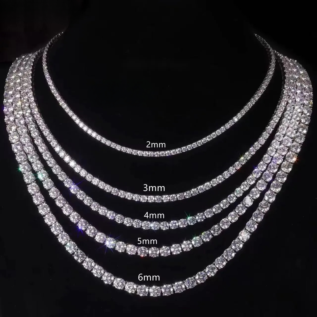 Pass Diamond Tester with GRA 925 Silver Ice Out Necklace Vvs D Color Moissanite Tennis Chain for Men