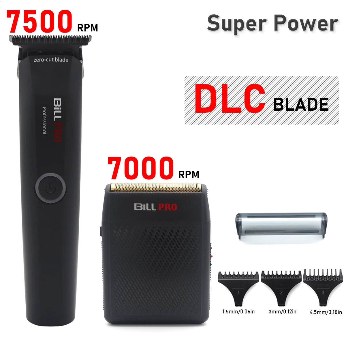 BiLL PRO BL931 BL400 7500RPM DLC CERAMIC Blade Professional Hair trimmer Shaver High-Speed Engraving Barber ZeroCut Blade Men's 260917