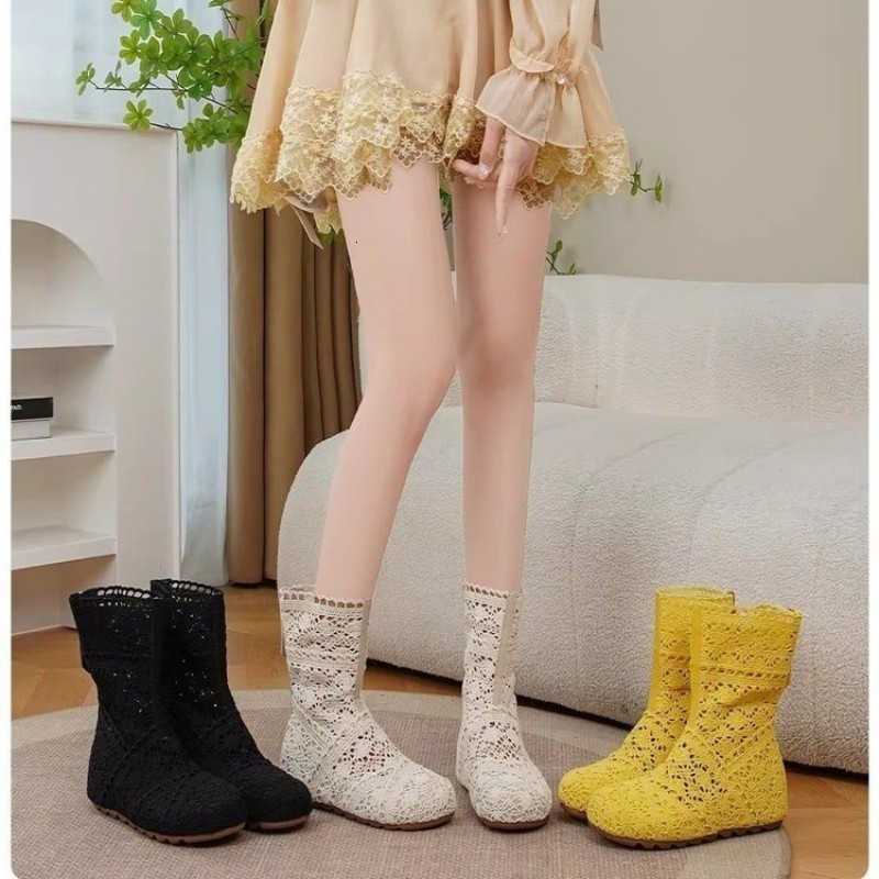 2026 New Hollow Crochet Boots - Hollow and Breathable fa1 Women's Boots - Crochet Weaving - Summer Stylish Flat Sandals D260917