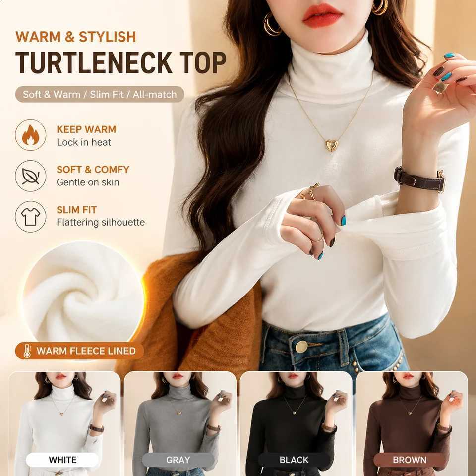Winter Women Classic Basic Turtleneck Tops Lady Comfortable Thermal Long Sleeve Clothes Female Retro Versatile Elastic Pullover H260916