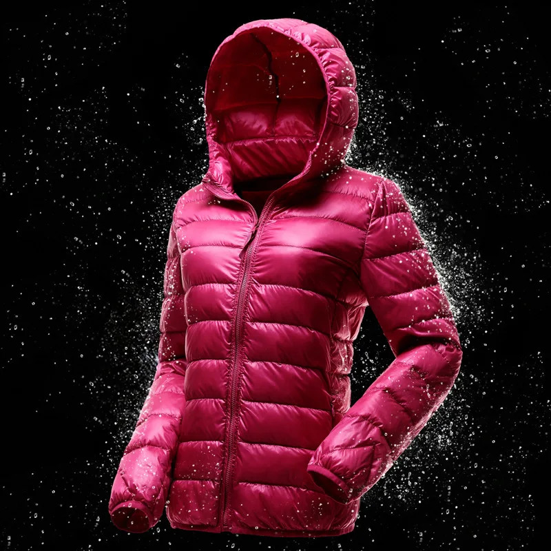 Women Hooded Short Puffer Jackets Arrivals 90% White Duck Down Autumn Winter Ultra Lightweight Keep Warm Coats 260917