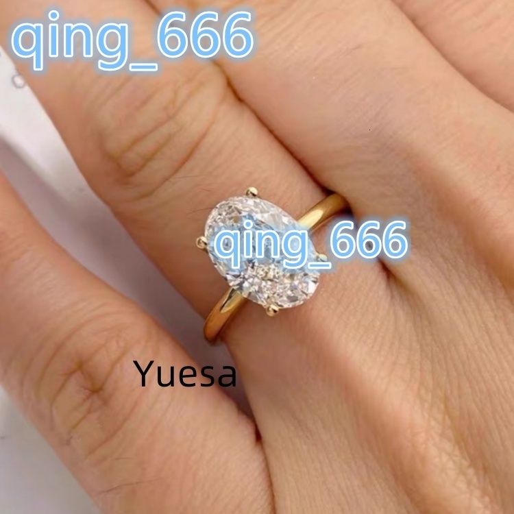 Women's High-End Lab-Grown Diamond Rings Fashionable and Simple Style Custom-Made in 18K 14K 10K 9K Gold