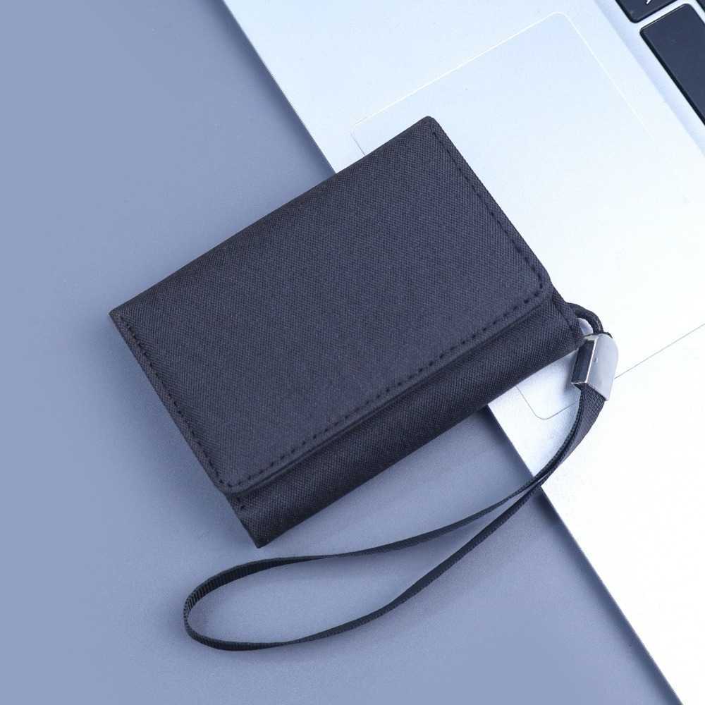 Canvas Vintage Style Material Men's Short Wallet Super Thin Cowboy Design Money Holder Black Grey Small Wallet Daily CarryT260917