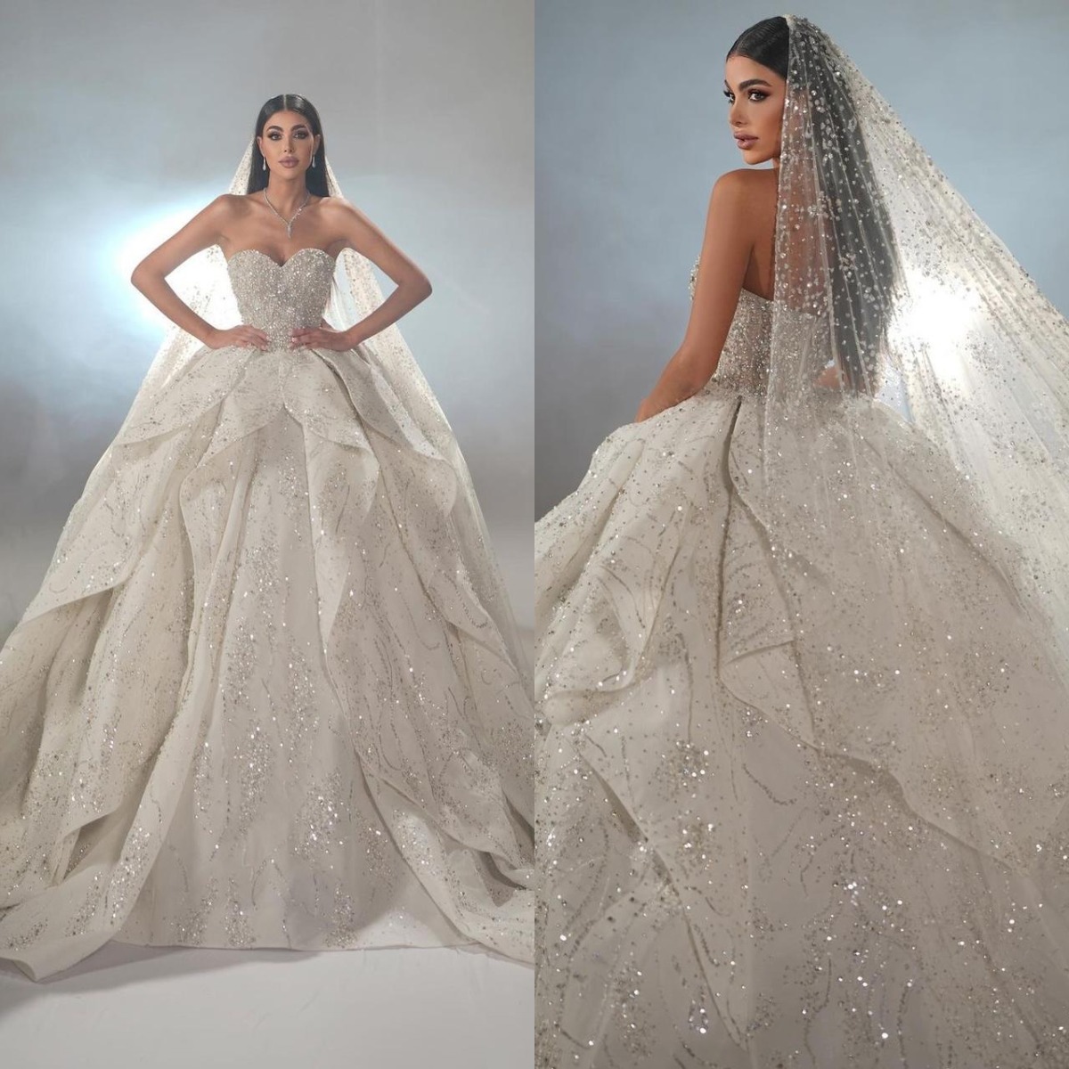 Design Ball Gown Wedding Dresses Sweetheart Beads Sequins Appliques Lace-up Back Pleat Court Gown Bridal Customized Robe