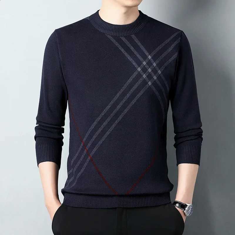 Men's 2024 Brand Sweater New Round Neck Men Sweaters Knit Pullovers for Male Youth Slim Knitwear Man Sweater Colors J260916