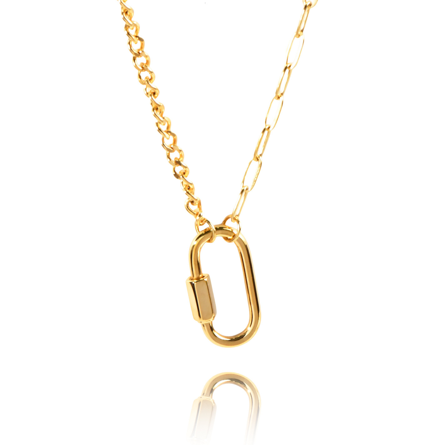 Luxury Brand Designer Jewelry Fashion Oval Ring For Women, Ins Internet Celebrity Geometric Collarbone Chain, Elegant Fresh Steel 18K Gold Necklace