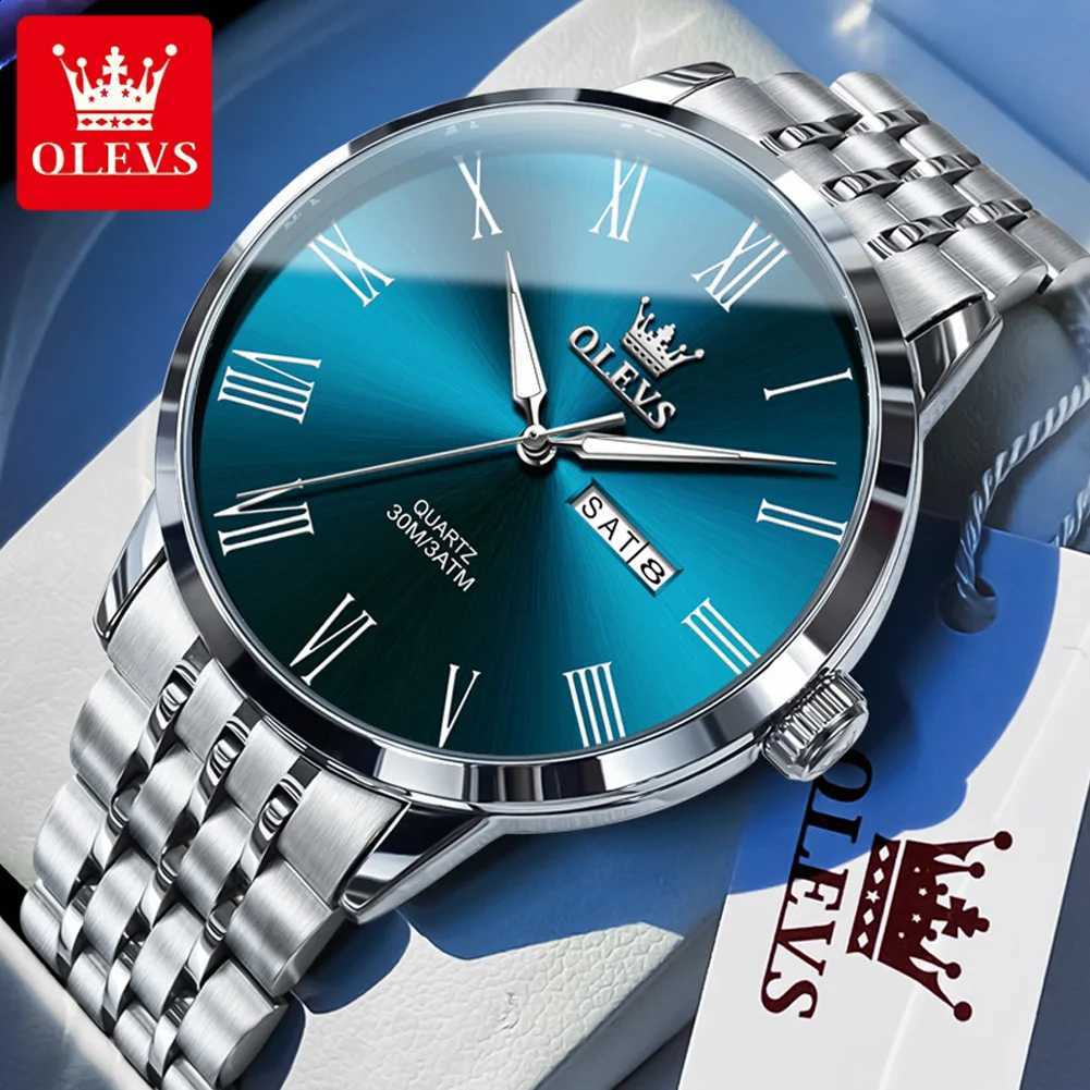 OLEVS Brand Luxury Watch For Man Waterproof Luminous Date Week Stainless Steel Men Watch Casual Quartz Men's Watches Male ClockT260916