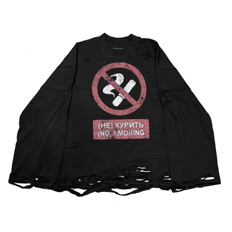 Streetwear Harajuku Hip Hop Ripped Long Sleeves Y2K Cigarette Graphic Print Tops Gothic Fashion Round Neck Sweatshirt Men Women 260915