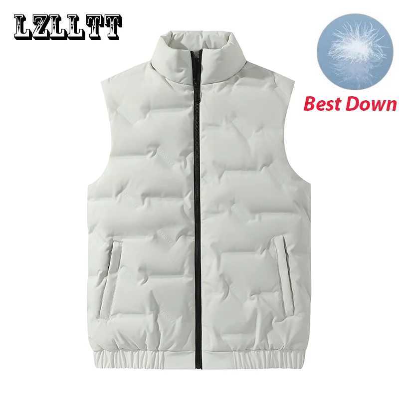Winter Men 80 Down Vests Men waterproof Fashion Casual Down Sveless Vest Jackets Men Autumn Couple Lightweight Work Waistcoat Q260917