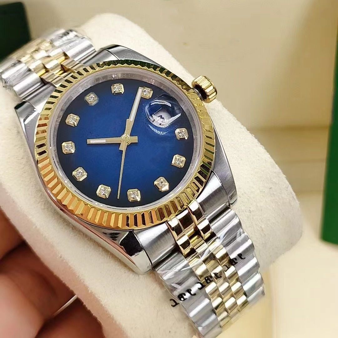 New gradient color watch for men luxury designer fashion classic men's automatic mechanical movement 41mm stainless steel watch