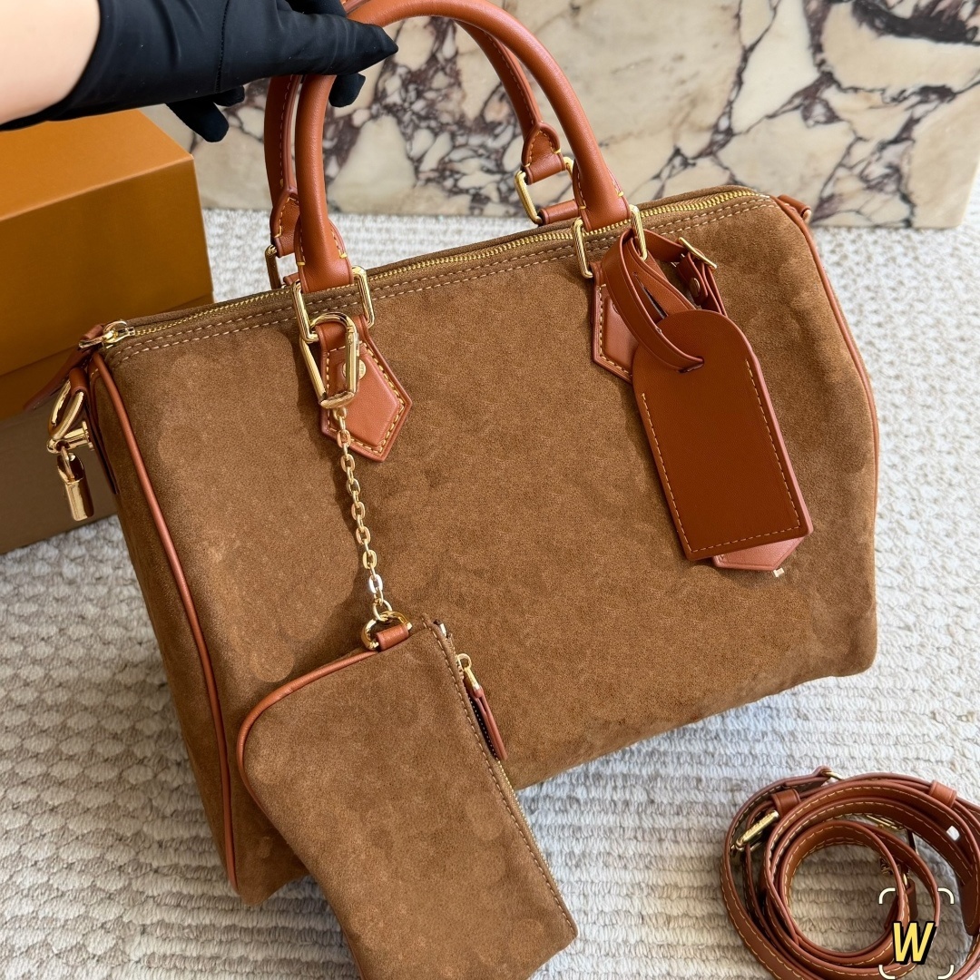 Brown Suede Tote Designer Bag Shoulder Crossbody Bag High Quality Sac Speed Handbag 10A Separate purse Versatile Large Capacity Commute Shop Vanity