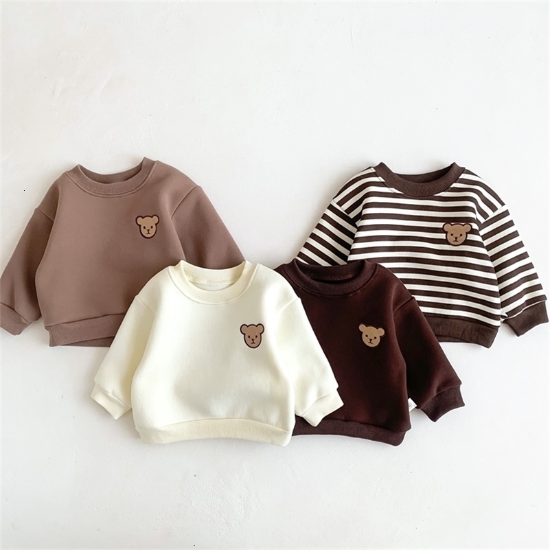 Children's Winter Round Neck 4 Color Korean Style Sweatshirt Clothing Baby fleece-lined Boys and Girls fleece-li 260902
