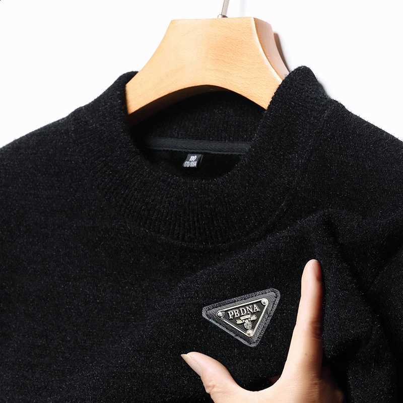 Men's High Fashion End Brand Sweater Printed O-Neck Autumn Winter Casual Plush Korean High Quality Thickened Pullover Men's Wear J260916