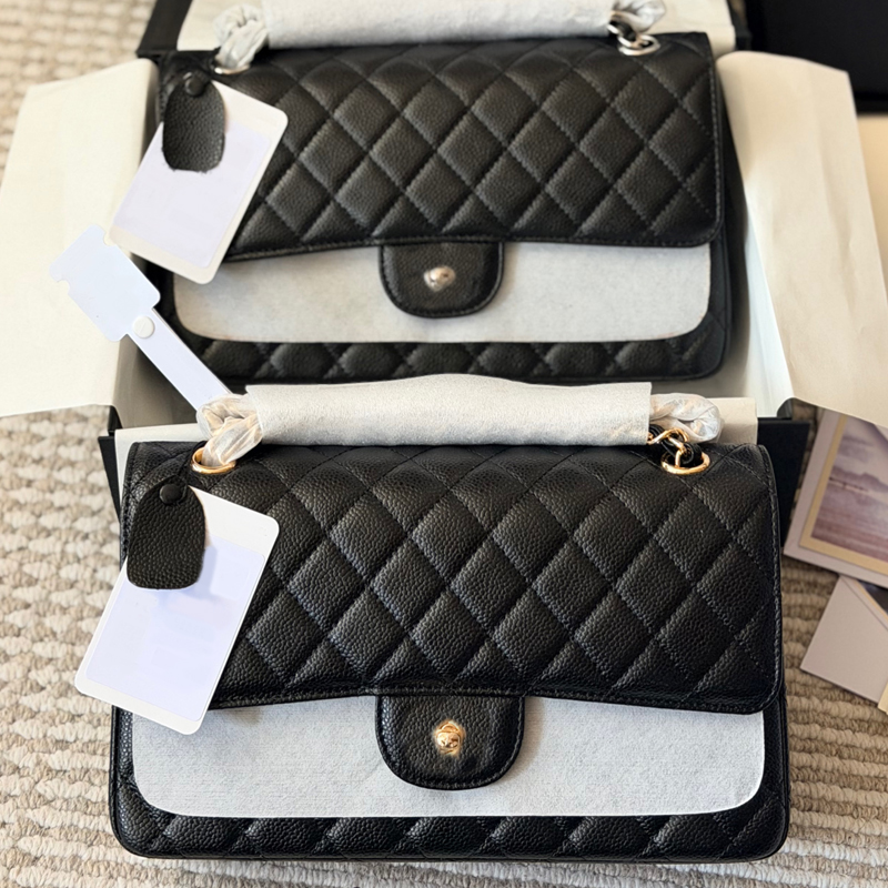 CF Chain Shoulder Bag Crossbody Purse Designer Luxury Bag Golden Hardware Buckle High Quality Handbag Cowhide Leather Flap Messenger Purse Plain Col