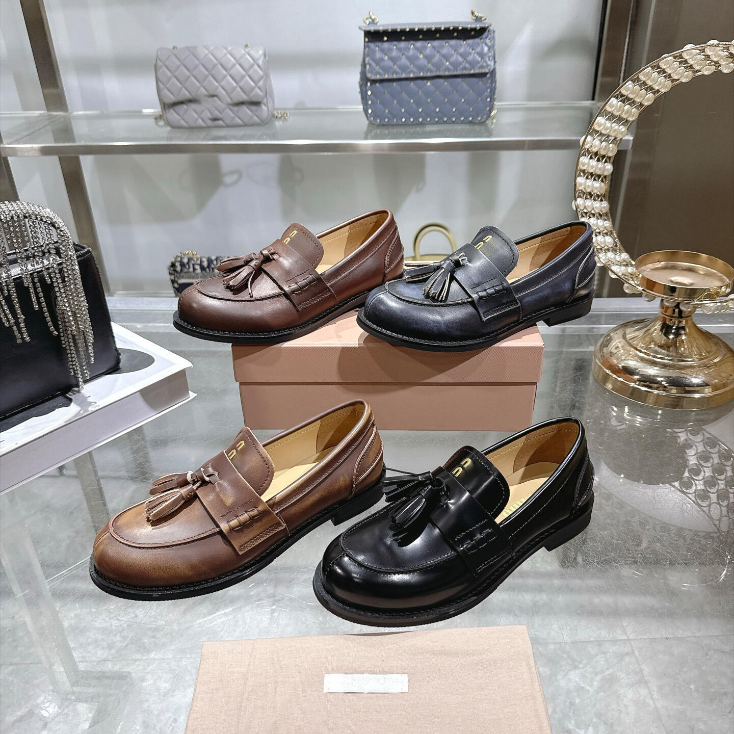 luxury Designer dress shoe Pumps Spring Summer loafers New Flat mary jane Outdoor Vacation travel Chunky Heel Fashion casual shoe vintage Women Soft