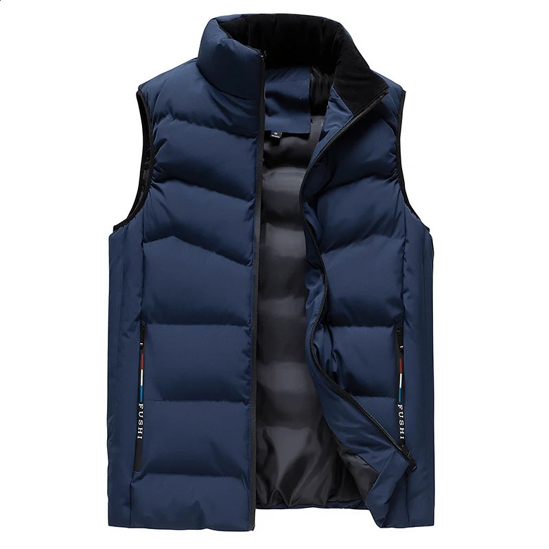 Zipper Pocket Down Vest Men Outdoor Warm Thicken Waistcoat Man Thick Gilet Windproof Vests Men Sleeveless Winter Puffer Jackets 260916