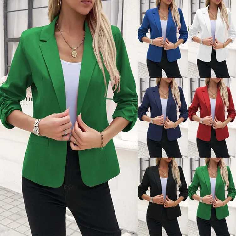 2026 European and American women's suit jacket formal wear three-quarter sleeve suit jacket 260915