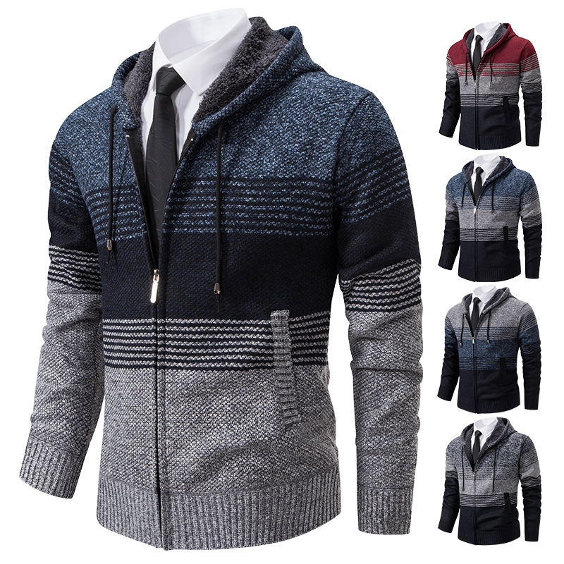 Men's Hooded Cardigan Sweater Coat 2026 New Autumn Casual Hoodies Y2K Korean Streetwear Knitted Jacket Trend Hombre Clothing