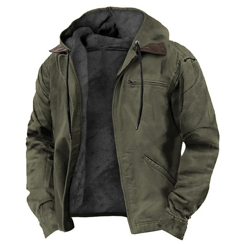 Comfortable Mens Casual Outerwear - Pure Tone Sweatshirt Hoodie With Extra Warmth and Zipped Compartments