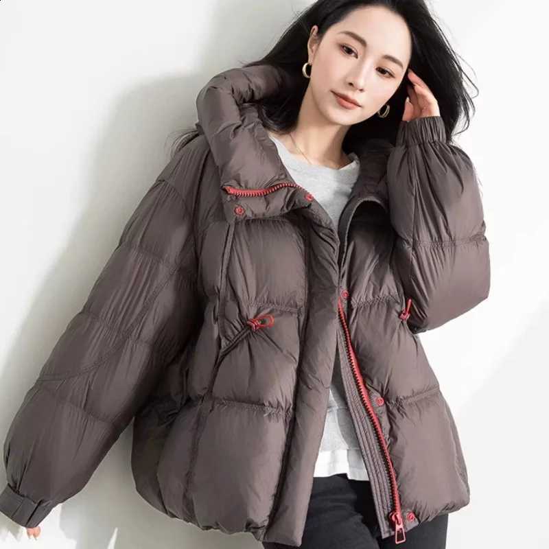Full Zipper Warm Hooded Quilted Jacket Women Winter Warm Solid Color Loose Parkas Woman 2025 New Fashion Street Down Cotton Coat H260917