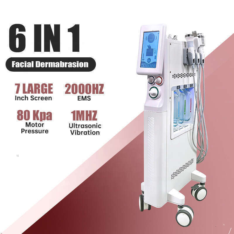 Ace Multifunctional 6 In 1 Face Dermabrasion Oxygen Beauty Cleaning Deep Faceting Whitening Wrinkle Reduce Collagen Remodeling Dermabrasion Machine