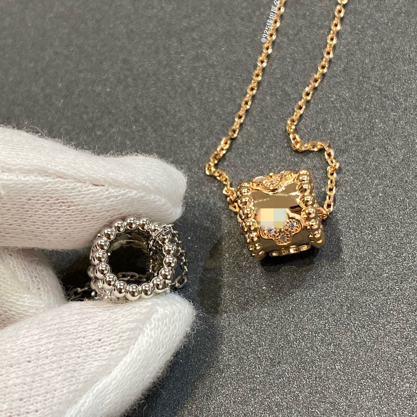 Designer Jewelry Vanly clifly necklaces kaleidoscope gold plated rose gold four leaf clover necklace clavicle chain with diamond accents minimalist