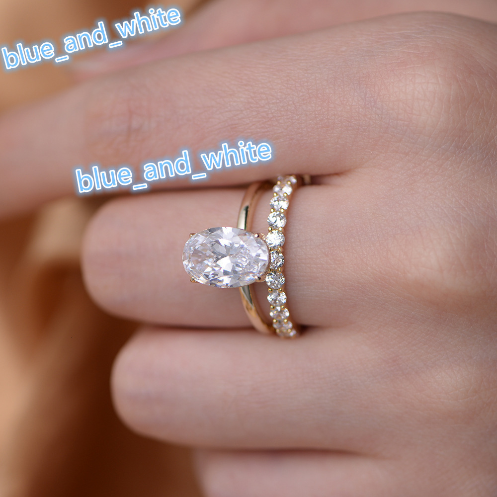 Elegant 18K Gold Plated S925 Silver OvalRing 925 Sterling Silver Oval Cut CZ Solitaire Ring