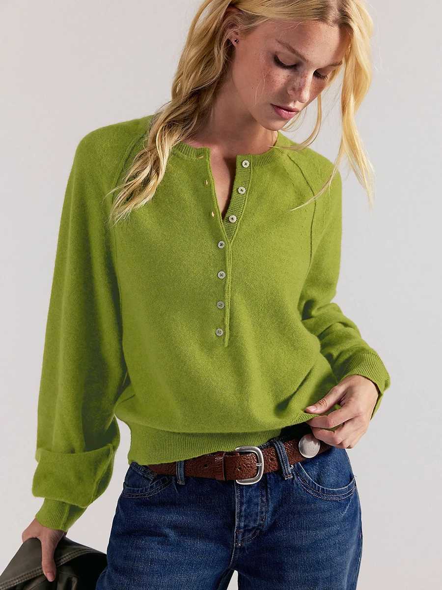 LIinar 2026 Fall Winter New Women's Knit Pullover Drop-Shoulder Stylish Solid-Color Relaxed-Fit Casual Sweater for The Commute S260917DHF7