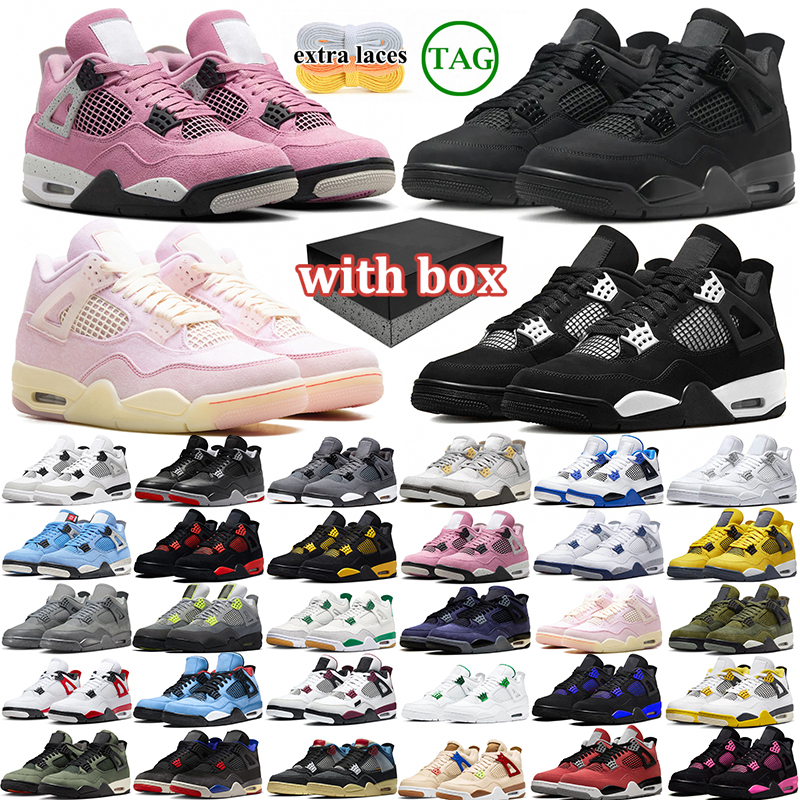 free shipping with box 4 4s men women basketball shoes designer sneakers outdoor comfort sports shoe trainers black cat Fire Red white cement thunde