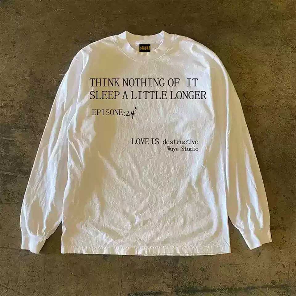 Heavyweight 300g Pure Cotton Long Sleeve T-Shirt Street Style American Retro Oversize Lettering Tagkita Brand Cotton Cloth X260916