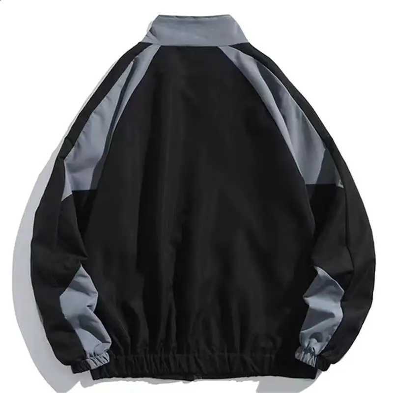 Jackets Stand Collar Male Zipper Men's Varsity Jacket Letter Embroidery Hip Hop Street Patchwork Color Black Windbreaker Coats N260905