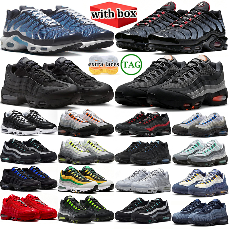 with box 95 95s designer running shoes chaussure mens trainers daily wear footwear outdoor sports shoe Black White Grey Blue