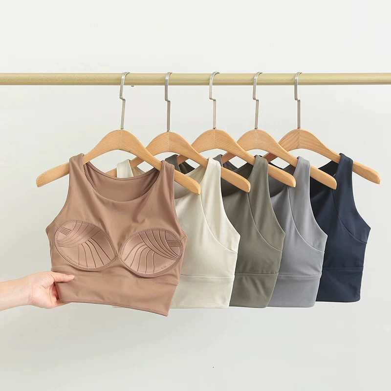 Women's Professional Shock-Absorbing Yoga Vest One-Piece Gathering Sports Bra Running Collection with Breast Support 26Y0917