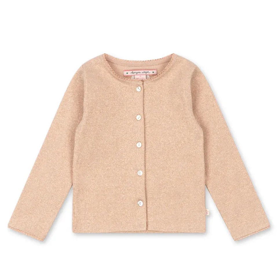 Spring Girls Bling Cardigan Top and Skirt Set for 46Y