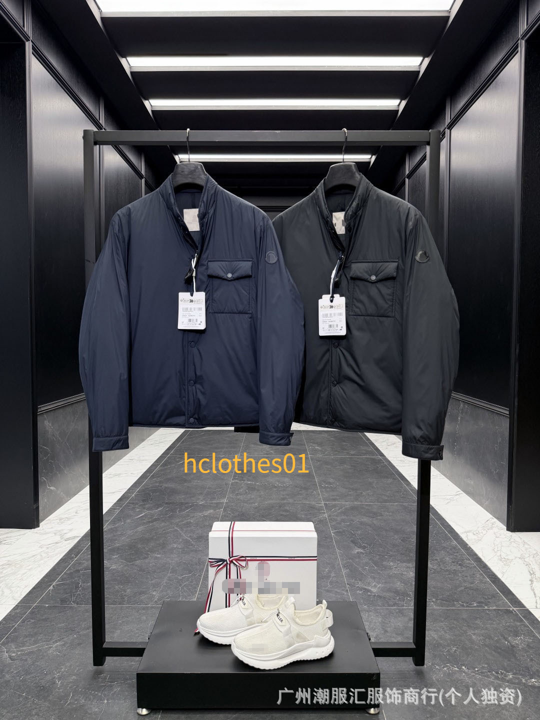 Correct version of the light luxury M brand stand-collar down a men's casual, lightweight, shirt-style, warm jacket, classic design
