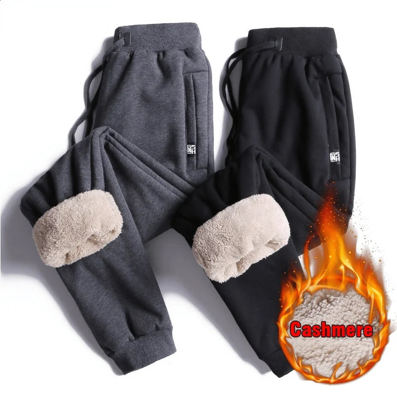 Men's Winter Super Warm Pants Fleece Joggers Thick Sweatpants Mens Zipper Trousers Streetwear Track Pants L-6XL 7XL 8XL 260917