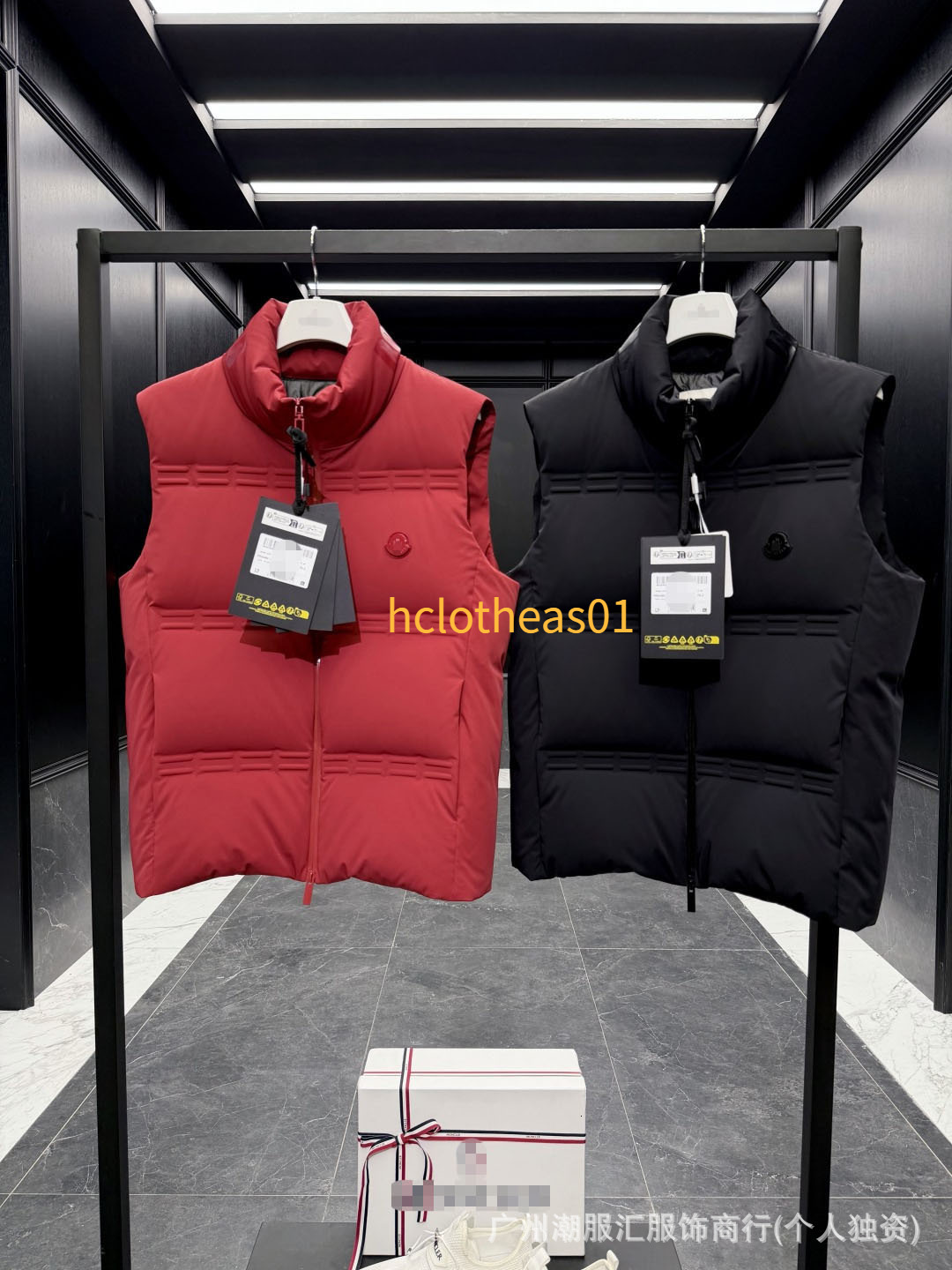 M brand stand-up collar embossed men, with badges, autumn and winter warm sleeveless jacket, INS style down vest for men