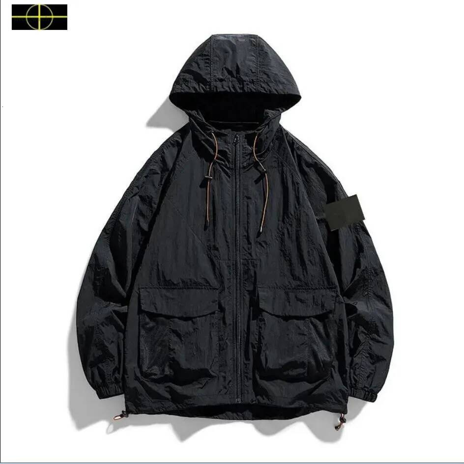 2026 10A topstoney Mens Womens Outdoors Sports stone Jackets Versatile Waterproof Windbreaker Hooded Coat Slim Light Thin Jacket Overshirt rhineston