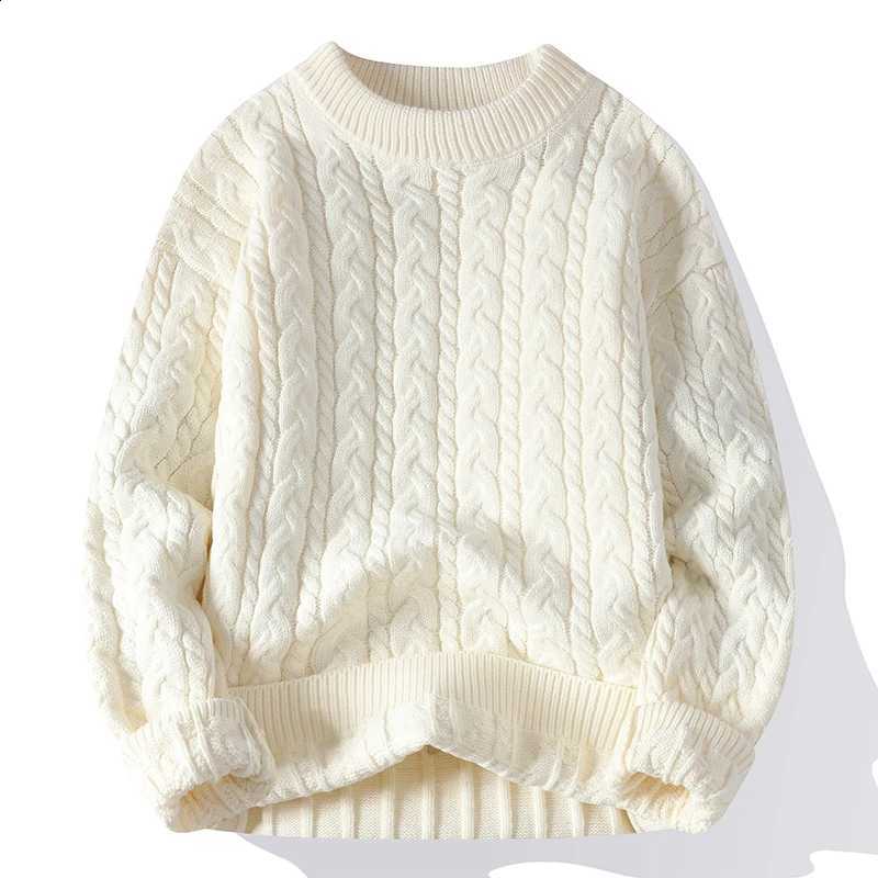 Trend 2023 Fashion Winter/Autumn High-Quality Sweater Men Casual Loose Warm Sweaters Men Comfortable Solid ColorW260915