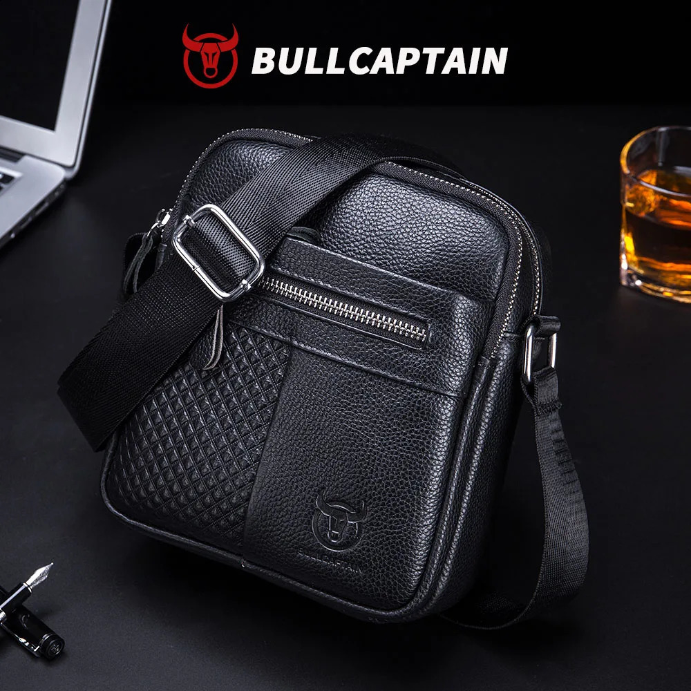 BULLCAPATIN Men's Genuine Leather Shoulder Bag Messenger Briefcase CrossBody Handbag Satchel Travel 260917