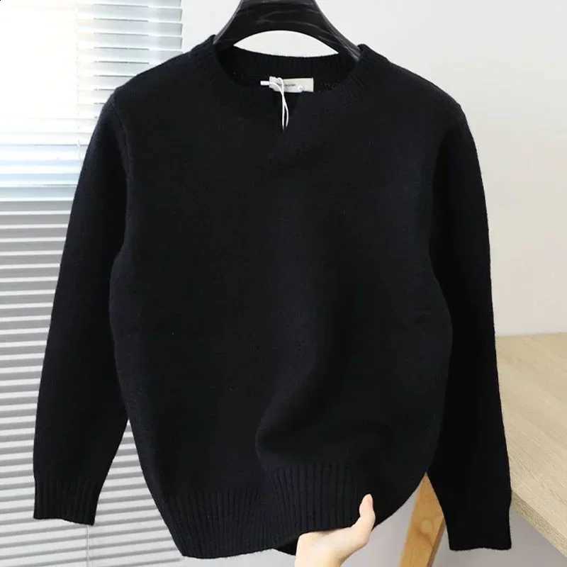 Casual Knitted Pullovers Sweater 2024 Men Fashion Vintage V Neck Solid Color Long Sleeve T Shirt Streetwear ClothingW260915